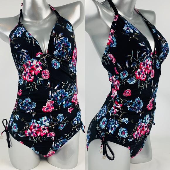 dkny black one piece swimsuit